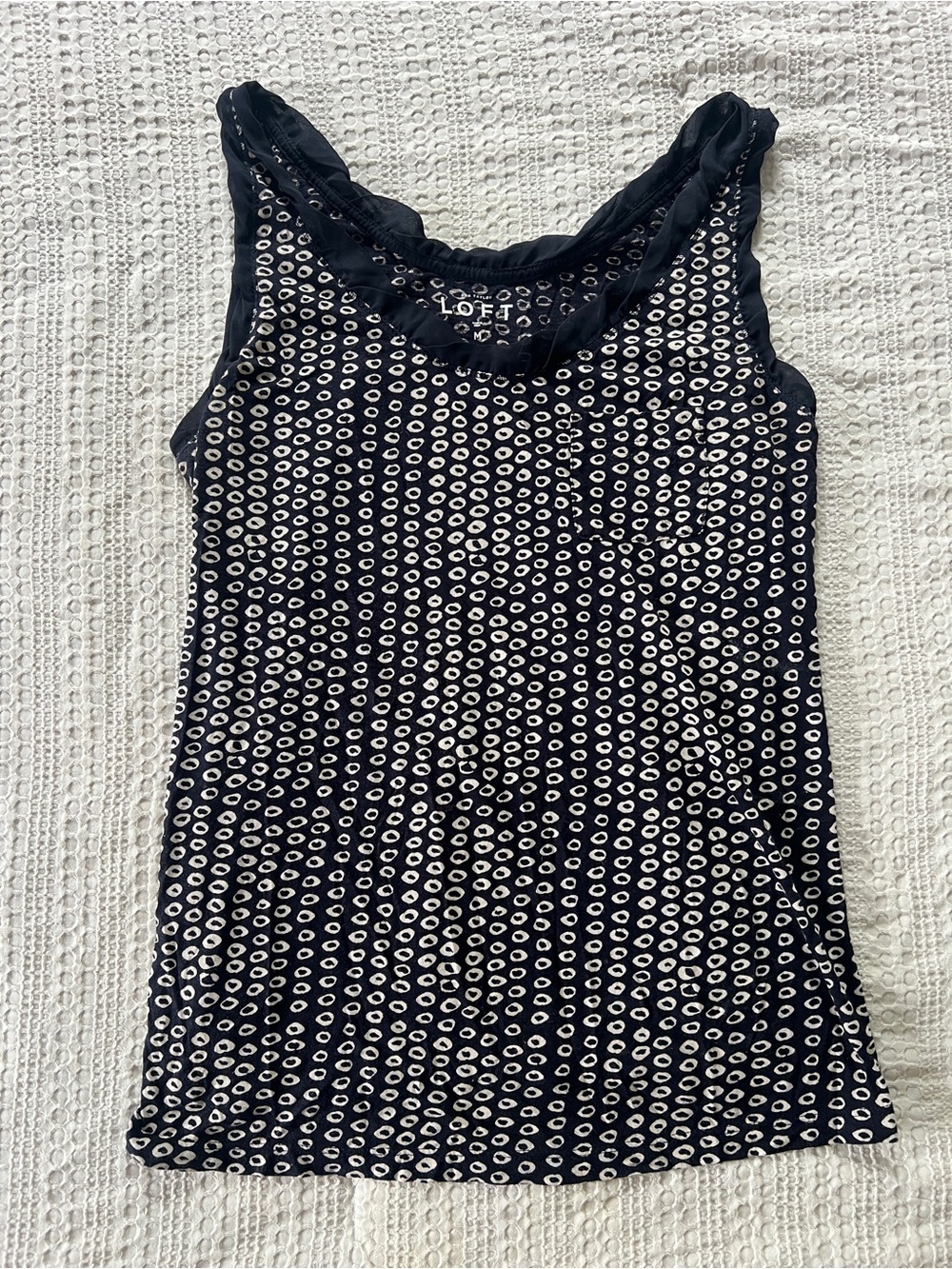 LOFT Ann Taylor Navy Printed Cami Tank – Size M